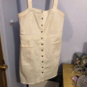 White denim button jean dress. Size L